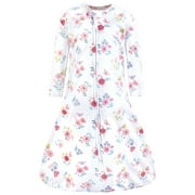 Hudson Baby Infant Girl Long Sleeve Cotton Jersey Sleeping Bag, Butterfly Floral, 0-6 Months